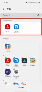 See hidden apps in Samsung phones
