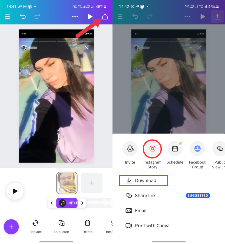 Download Instagram story with your own music