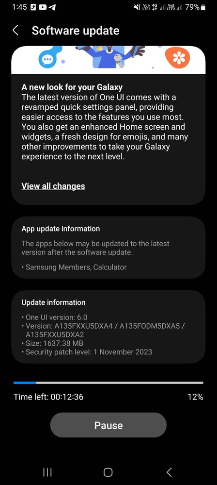 Galaxy A13 4G One UI 6 update India