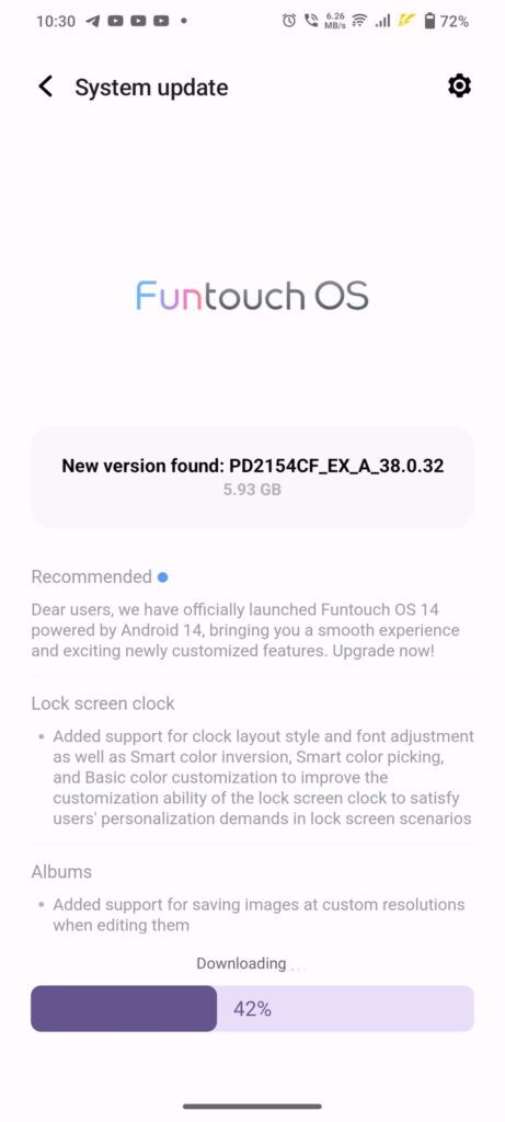 iQOO 9 SE Android 14 update
