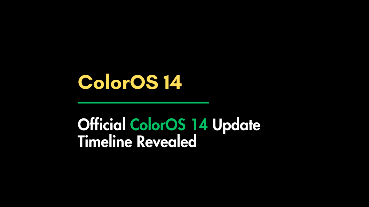 ColorOS 14 update timeline