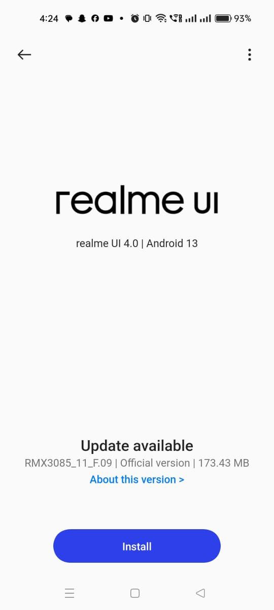 Realme 8 software update