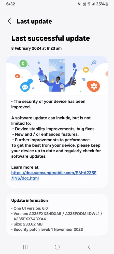 Galaxy A13 4G November 2023 security patch